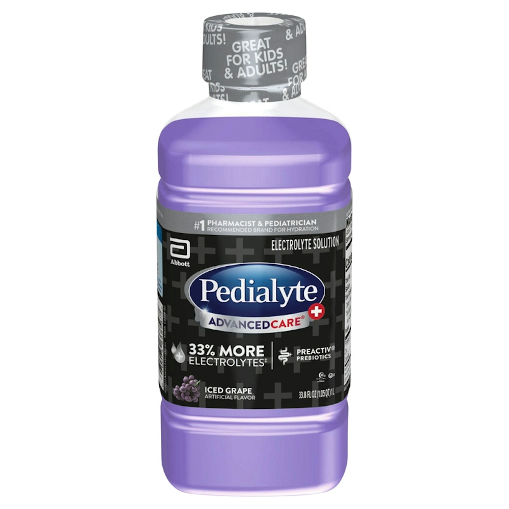 Pedialyte AdvancedCare Plus Electrolyte Solution, Iced Grape, 33.8Oz