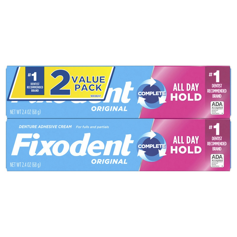Fixodent Denture Adhesive Cream, Original, 2 Value Pack