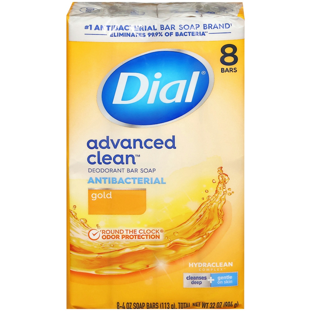 Dial Antibacterial Deodorant Bar Soap, Gold, 4 Ounce Bars