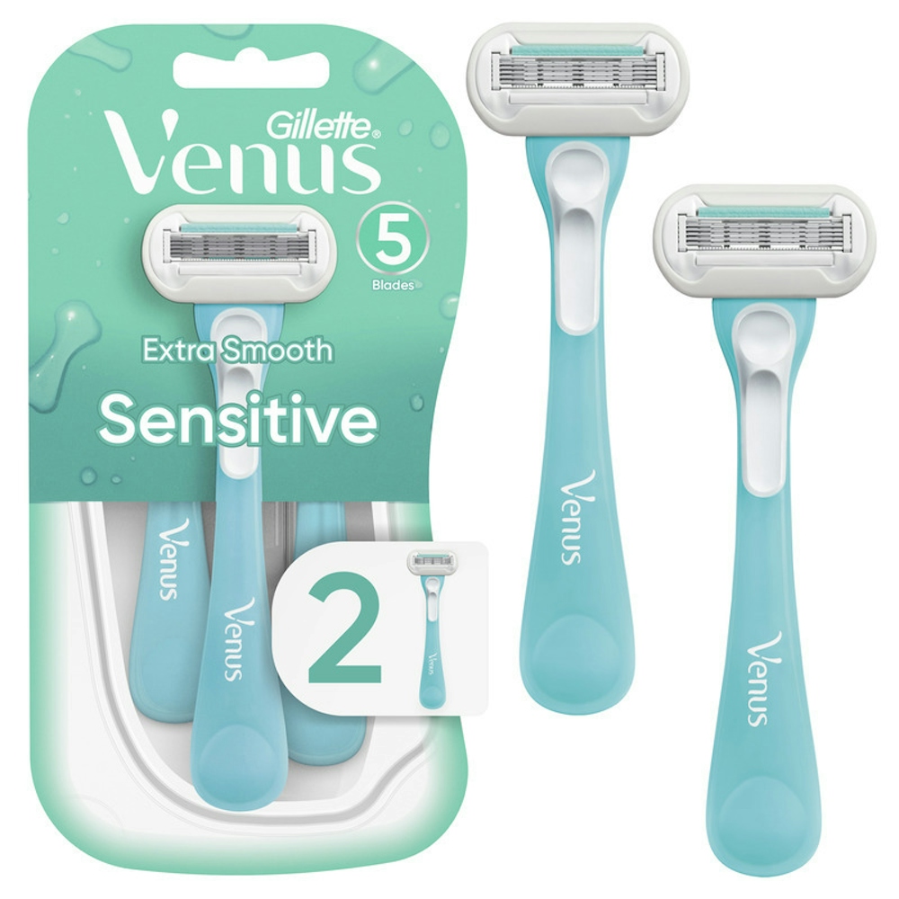 Gillette Venus Extra Smooth Sensitive Women's Disposable Razors, 2 Count