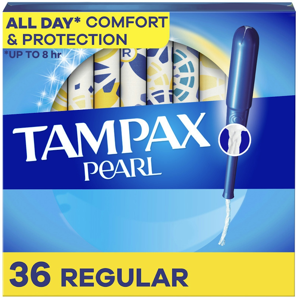 Tampax Pearl Tampons Regular Absorbency With Leak Guard Braid, Unscented