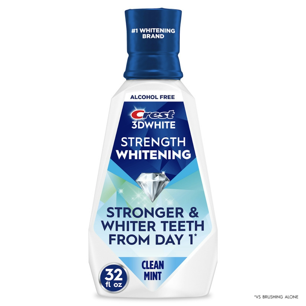 Crest Wintermint 3D White Diamond Strong Alcohol Free Fluoride Whitening Mouthwash