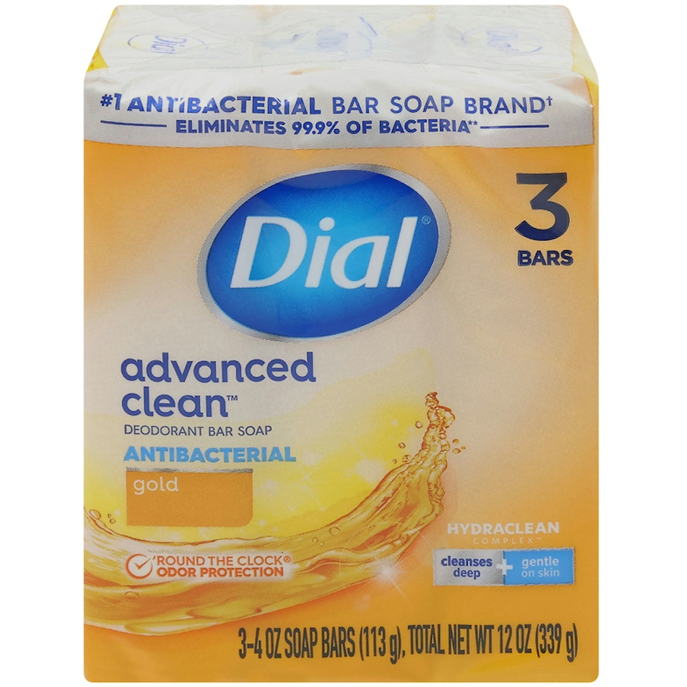 Dial Antibacterial Deodorant Bar Soap, Gold, 4 Ounce, 3 Bars