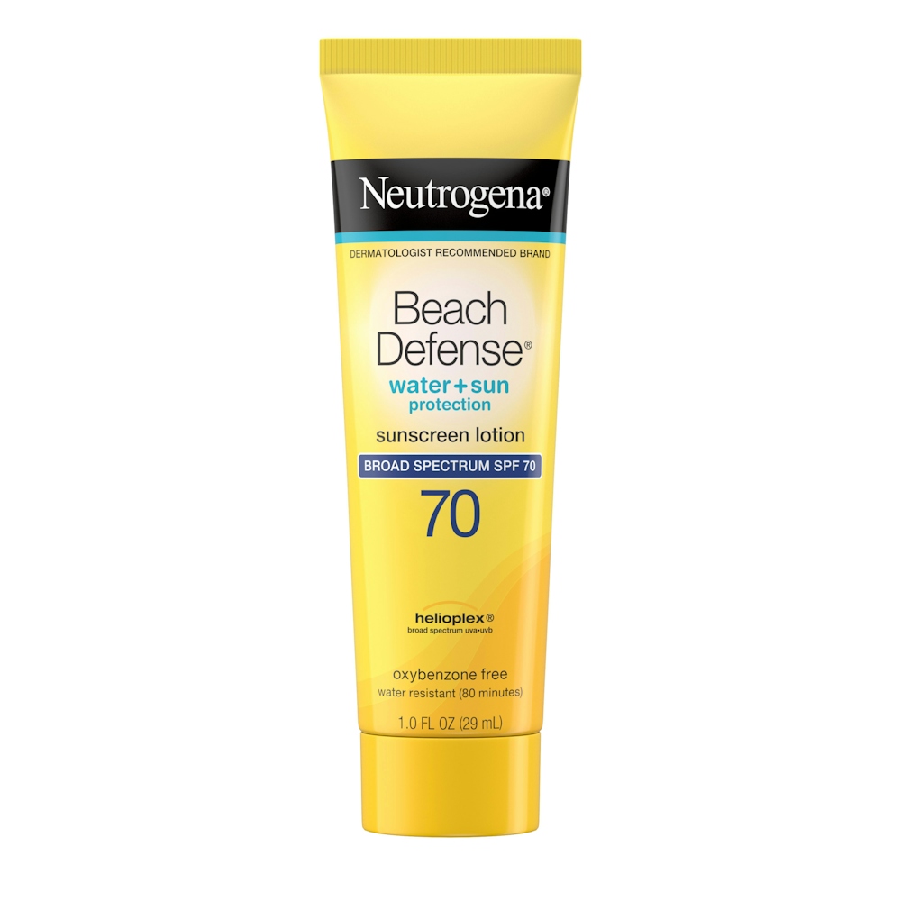 Neutrogena Beach Defense Water + Sun Protection Broad Spectrum Sunscreen Lotion, SPF 70, 1.0 Fl Oz