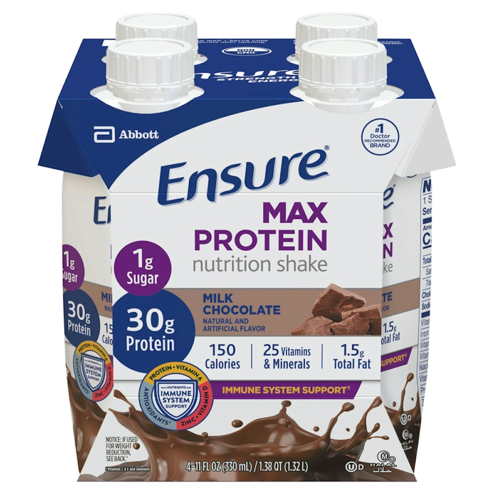 Ensure Max Protein Milk Chocolate Nutrition Shake 4 - 11 Fl Oz Cartons