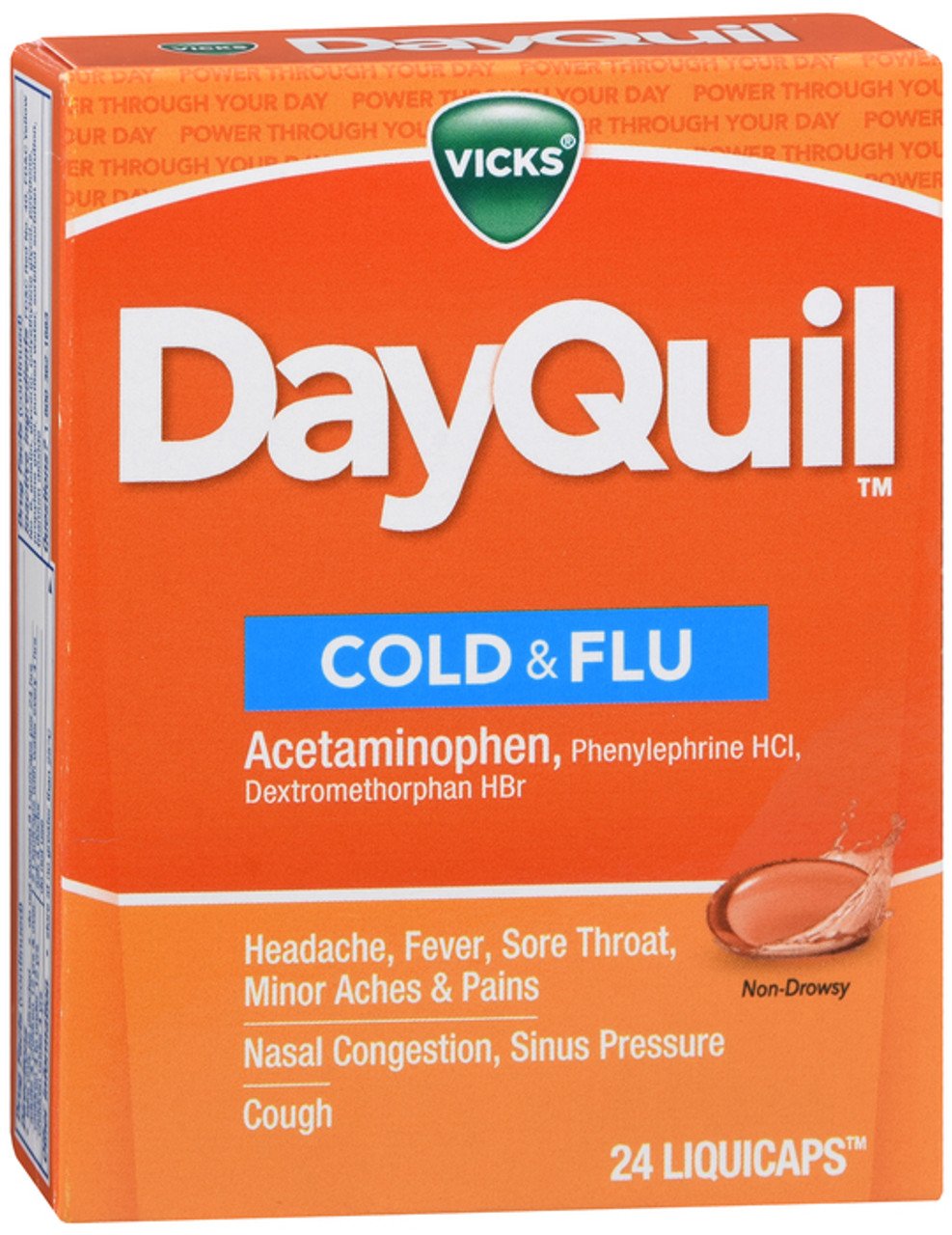 Vicks Cold And Flu Medicine, LiquiCaps, Daytime, Non-Drowsy Relief