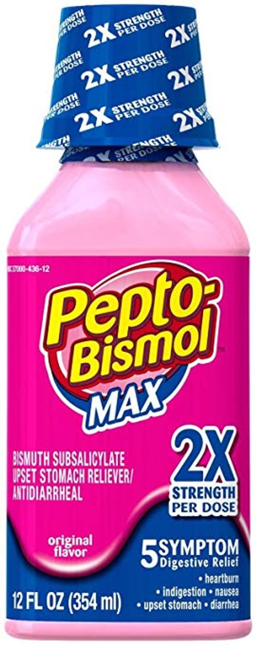 Pepto Bismol Ultra, Upset Stomach Reliever/Antidiarrheal, 5 Symptom Relief, 12 Fl Oz