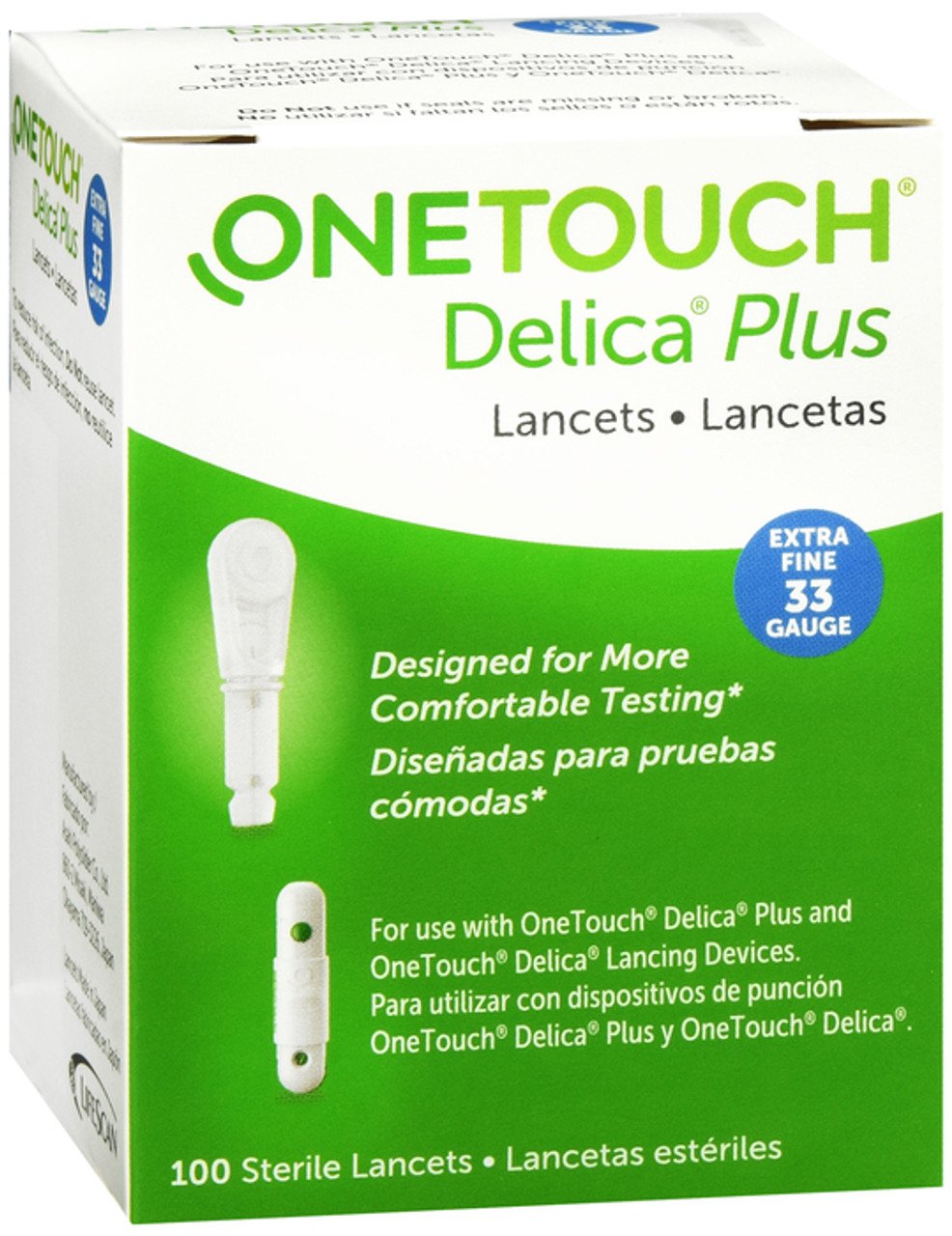 OneTouch Delica Plus Lancets Extra Fine 33 Gauge