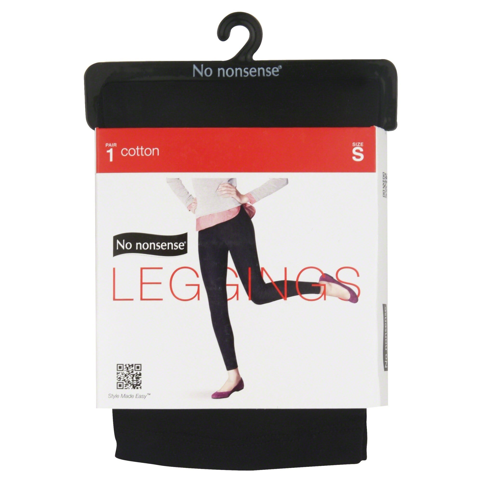 No Nonsense Leggings, Cotton, Black, Small