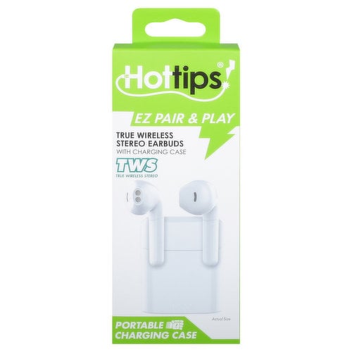 HotTips Wireless TWS Stick-Style Earbuds With Case