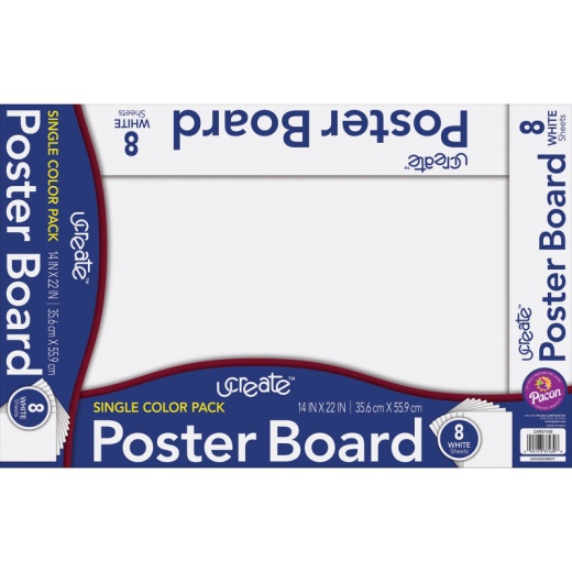 Ucreate Poster Board White 8 Sheets 24/Ct 14X22