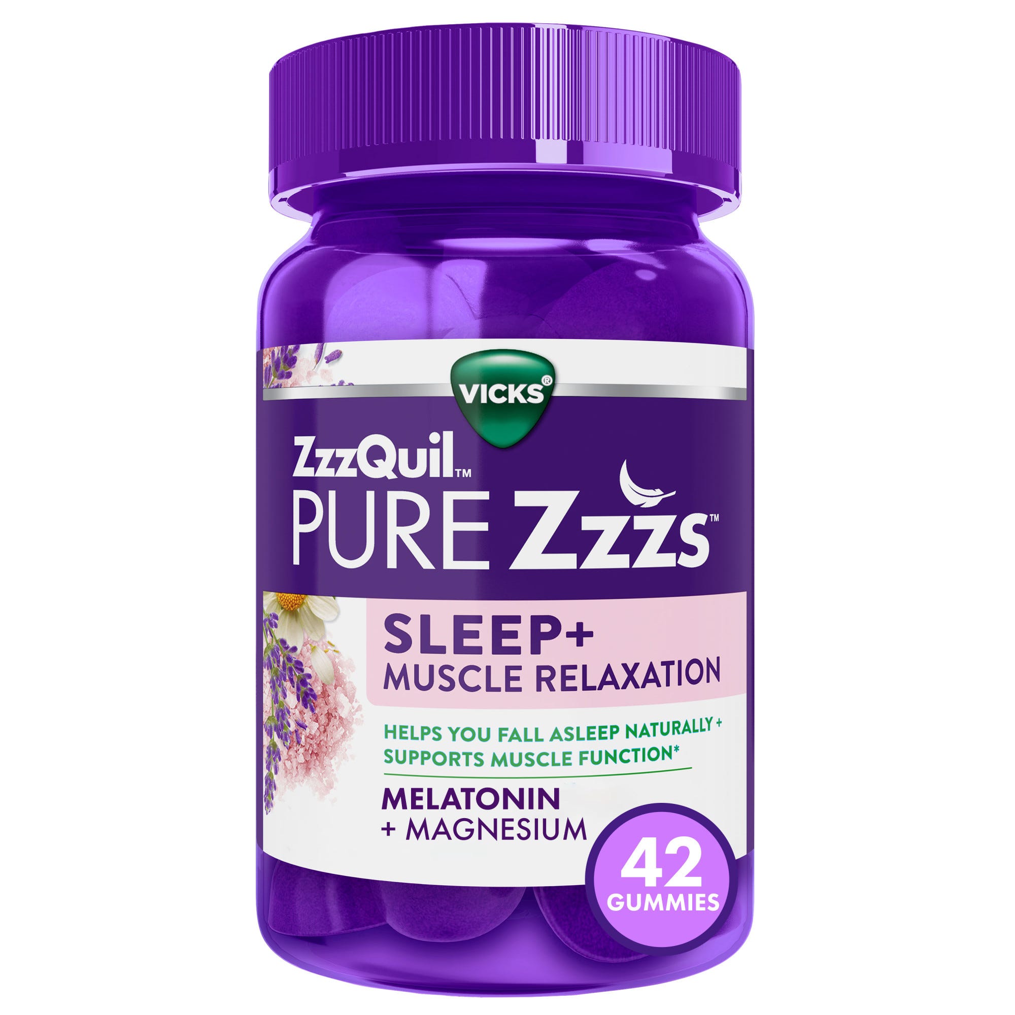Vicks PURE Zzzs Sleep+ Muscle Relaxation Melatonin Sleep Aid Gummies