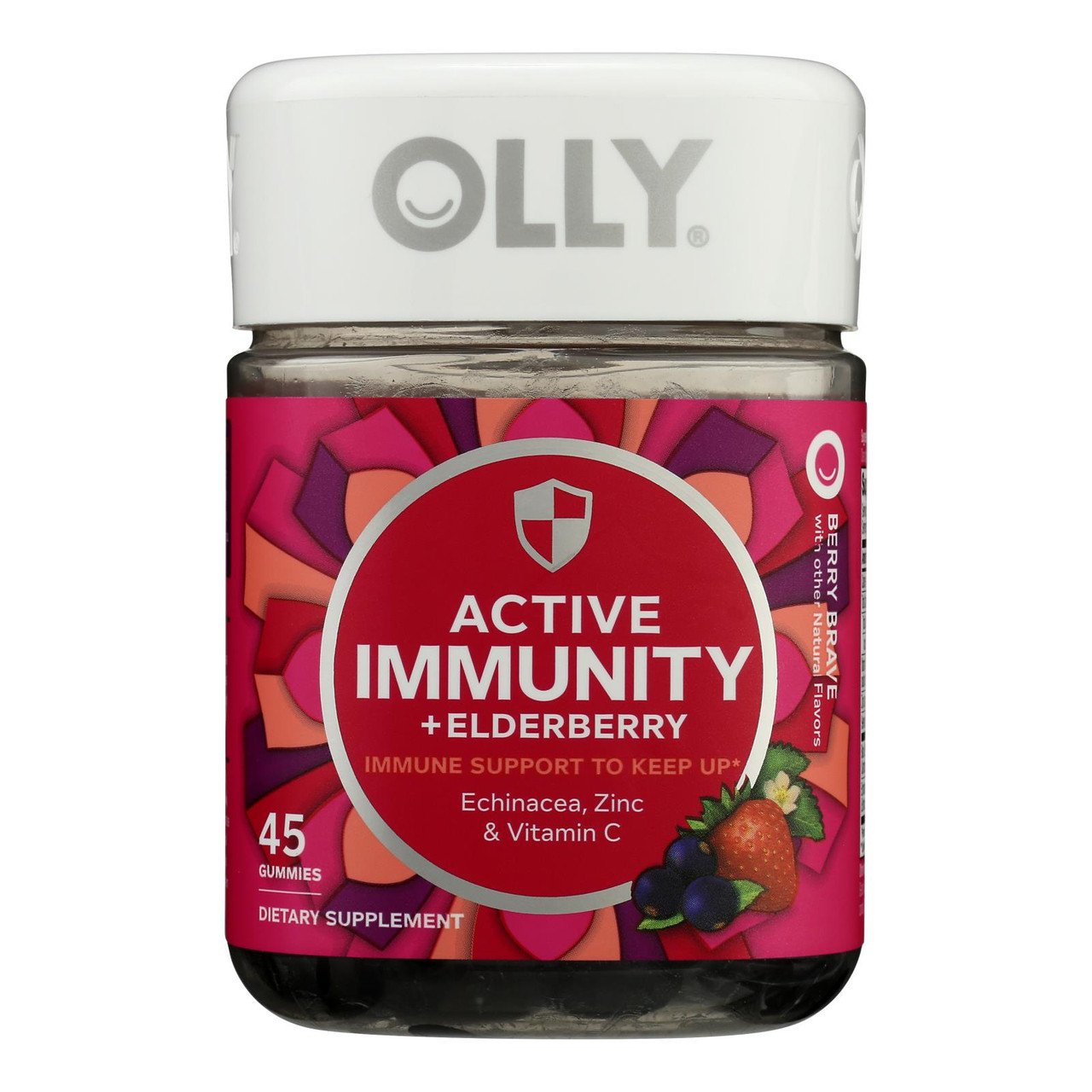 Olly Active Immunity + Elderberry Support Gummies - Berry Brave - 45ct