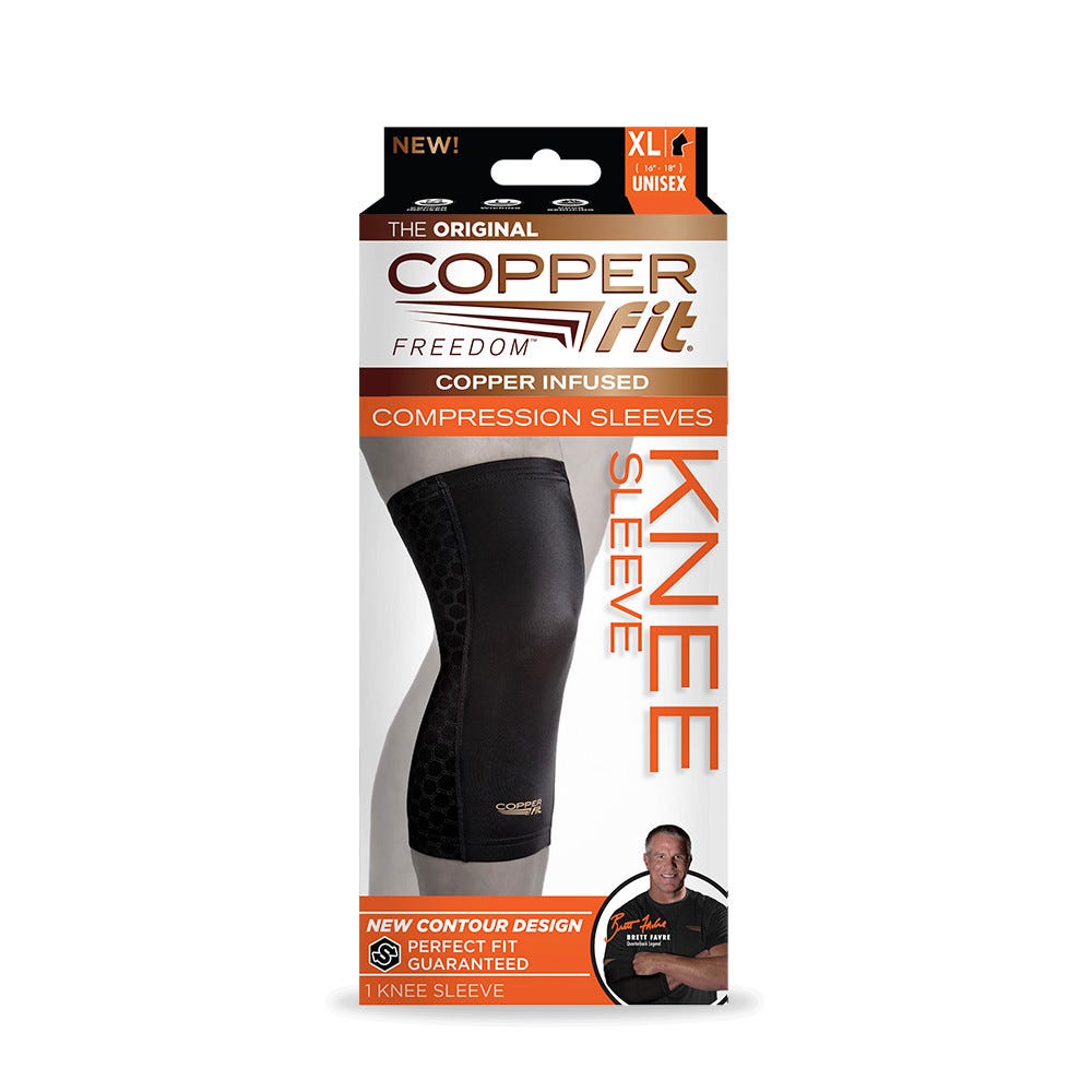 Copper Fit Freedom Black Compression Knee Sleeve