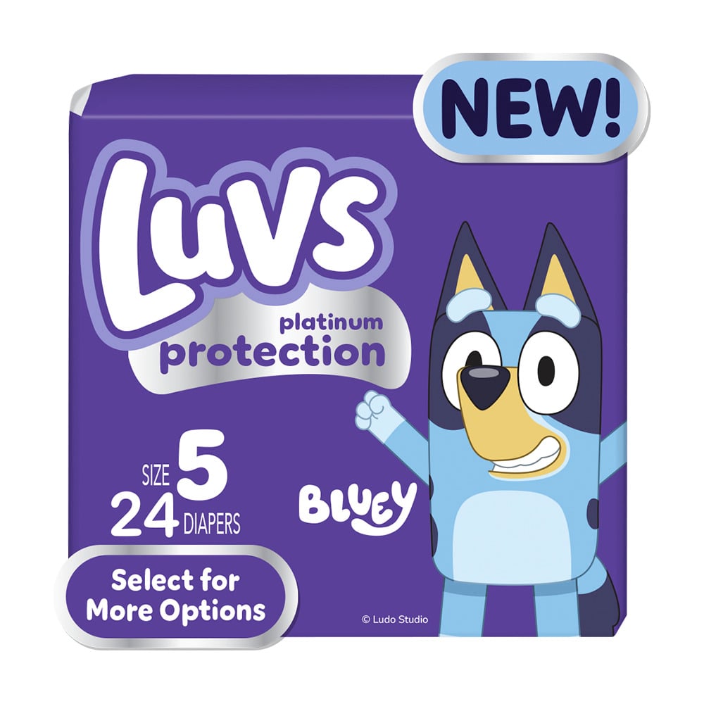Luv's Platinum Protection Baby Diapers, Size 5 27+ Lbs