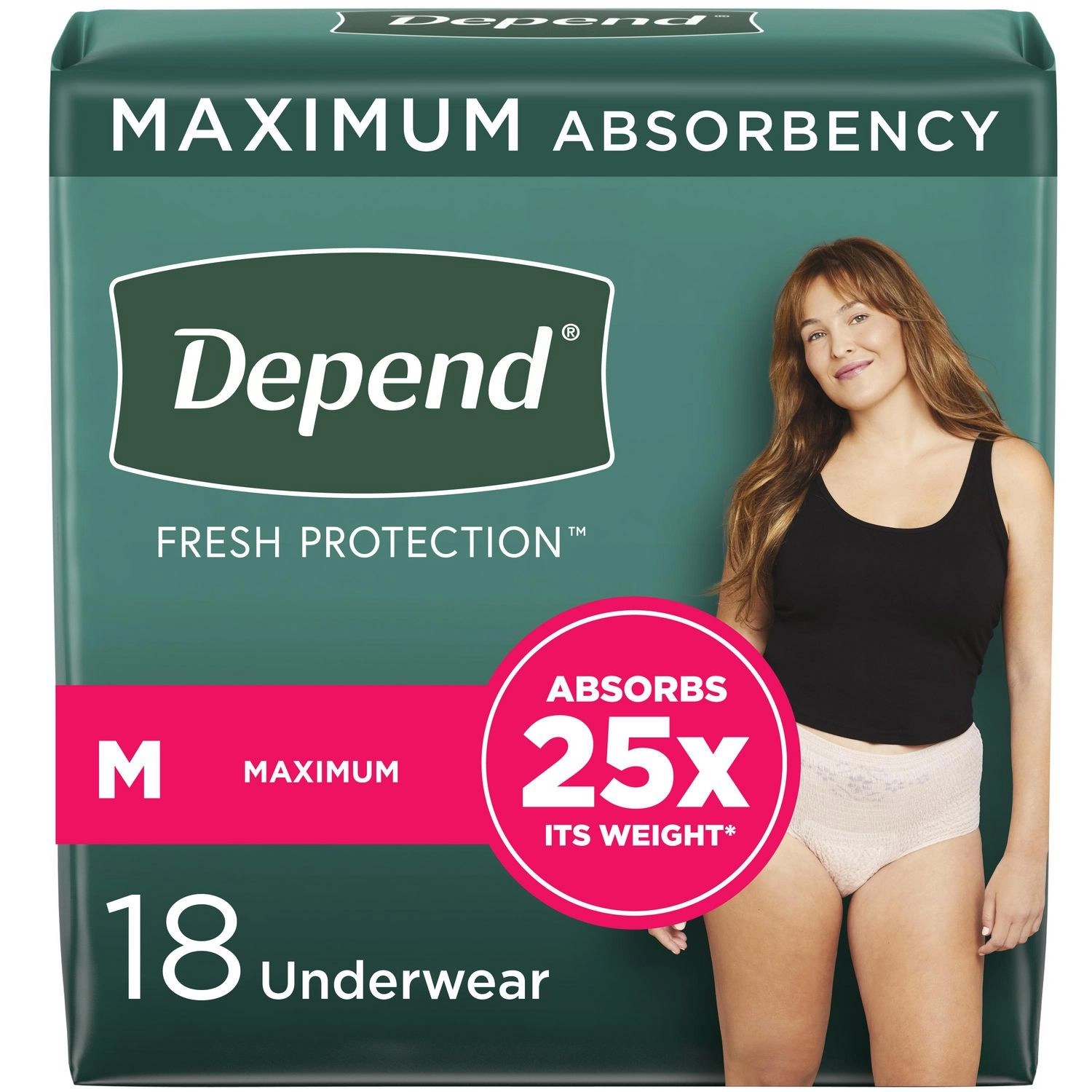 Depend Underwear Fem Max M 18’s