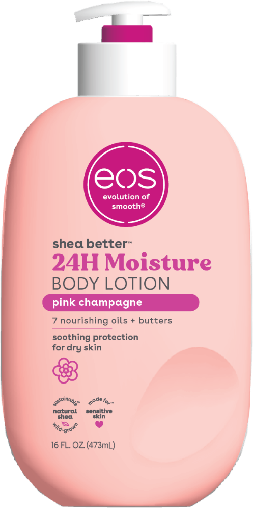 eos Shea Better Pink Champagne 24H Moisture Body Lotion, 16 Fl Oz