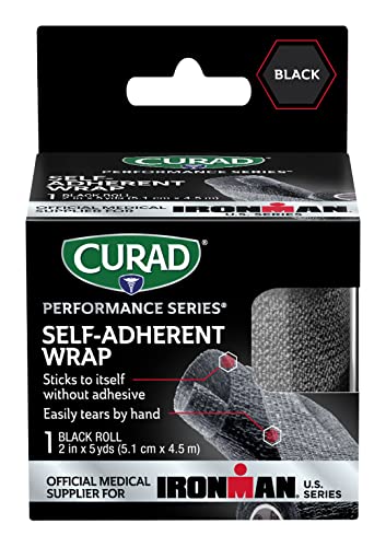 Curad Performance Series Ironman Self-Adherent Wrap, Black, 2\" X 5 Yds