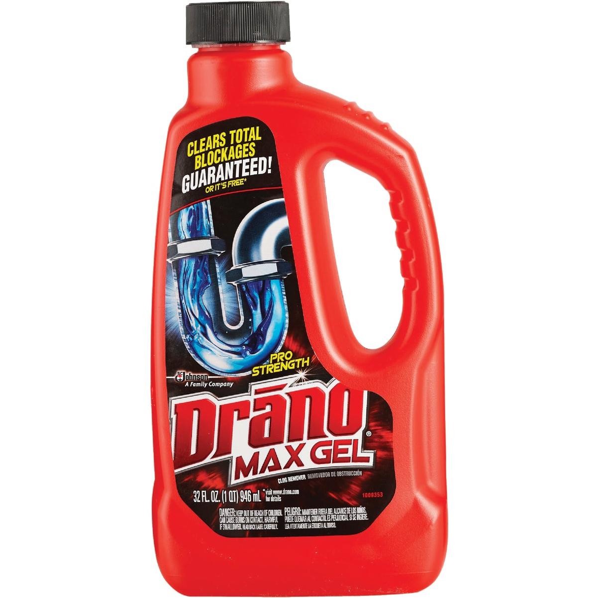 Drano Clog Remover, Max Gel, Pro Strength 32 Fl Oz