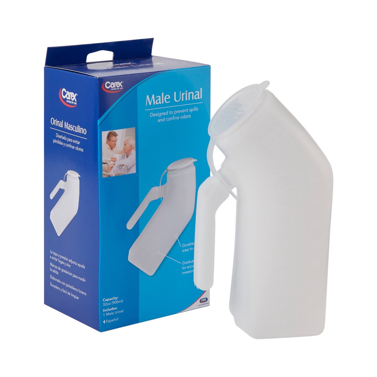 Apex-Carex Healthcare White Male Urinal, 32 Oz