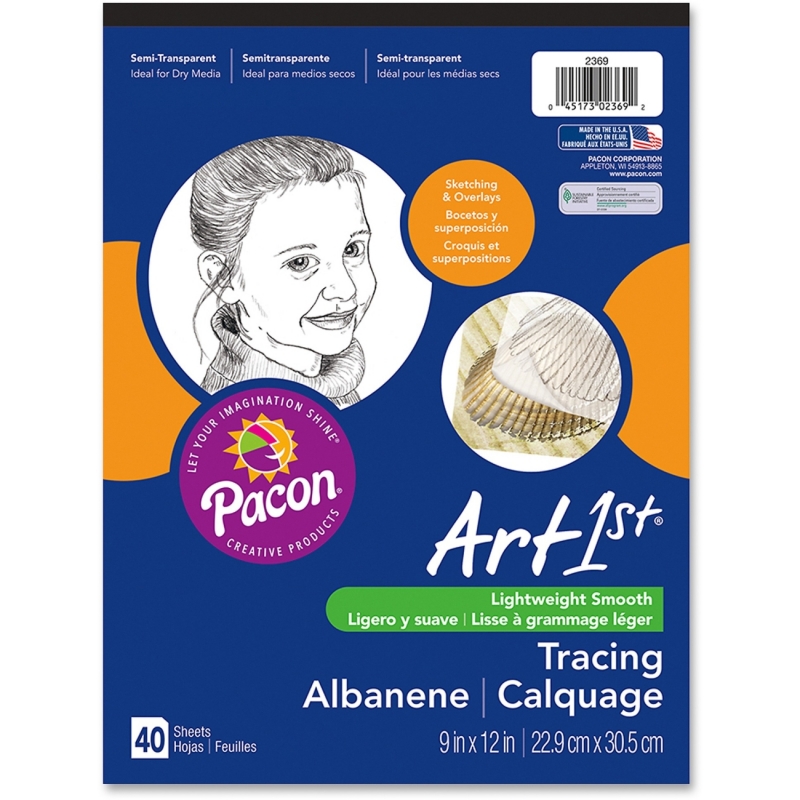 Pacon Tracing Paper Pad 9\" X 12\" 40 Sheets