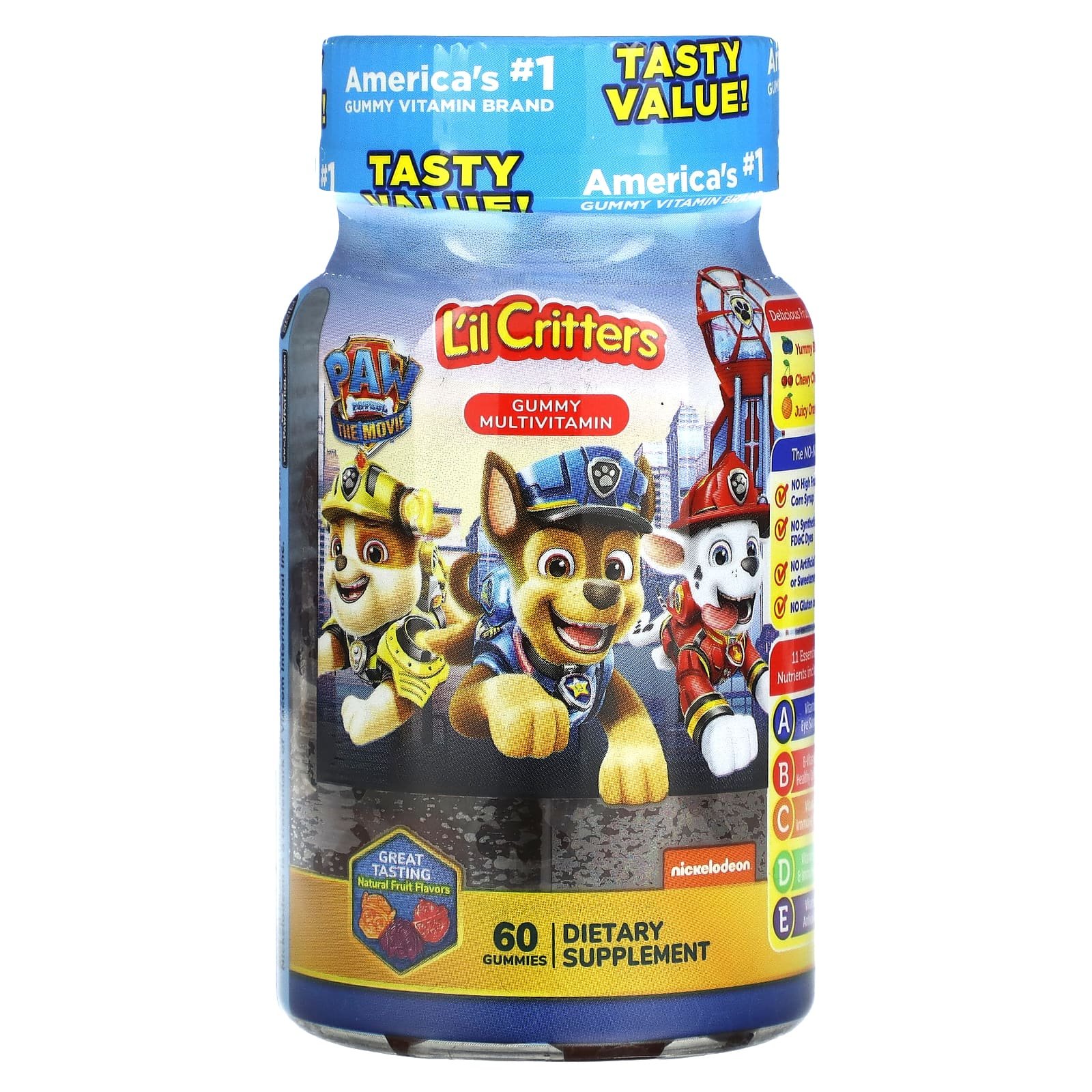 L'il Critters Paw Patrol Complete Multivitamin Dietary Supplement Gummies 60 Ct Bottle