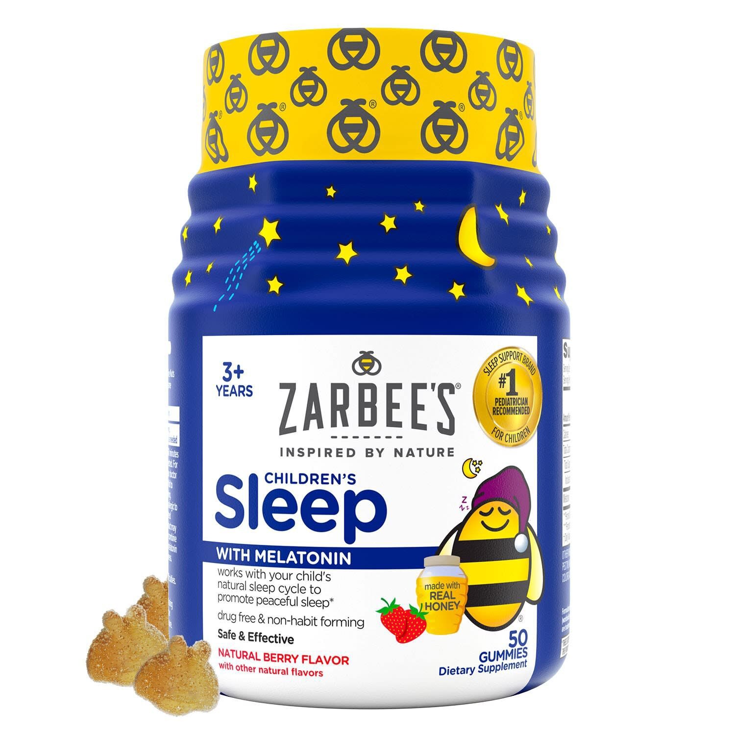 Zarbees Naturals Children's Sleep With Melatonin Gummies, Natural Berry