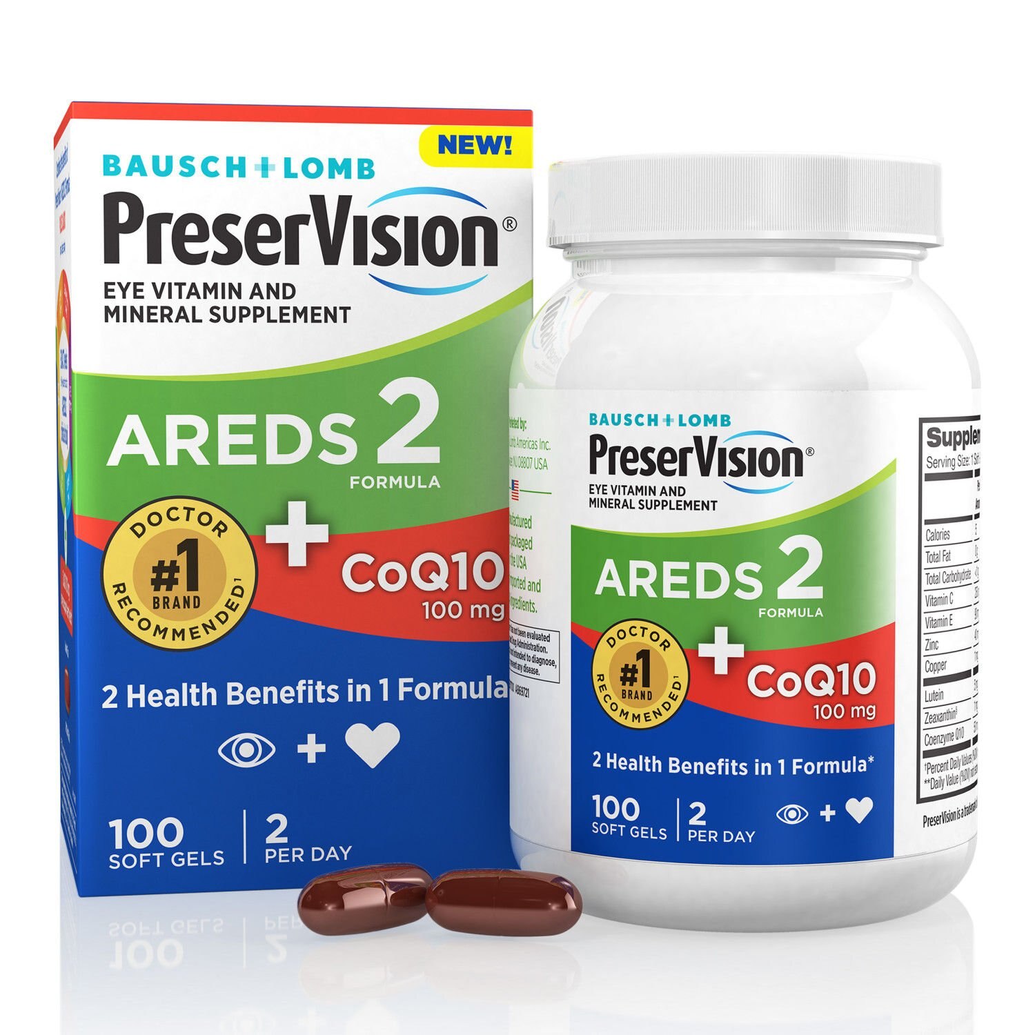 Preservision AREDS 2 Formula + CoQ10 Vitamin & Mineral Supplement Soft Gels