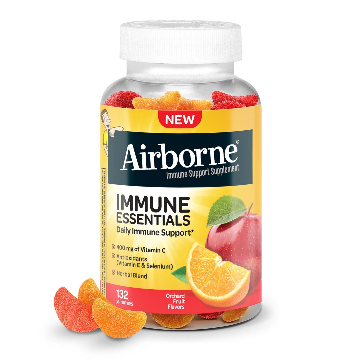 Airborne Immune Essentials Gummies, 132 CT, Orchard Fruit Flavor