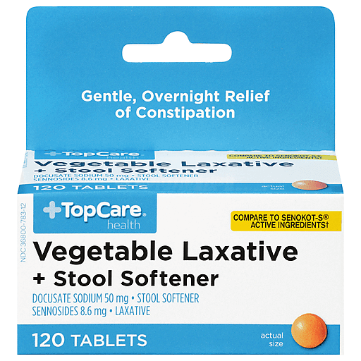 TopCare Vegetable Laxative + Stool Softener Tablets 120 ct