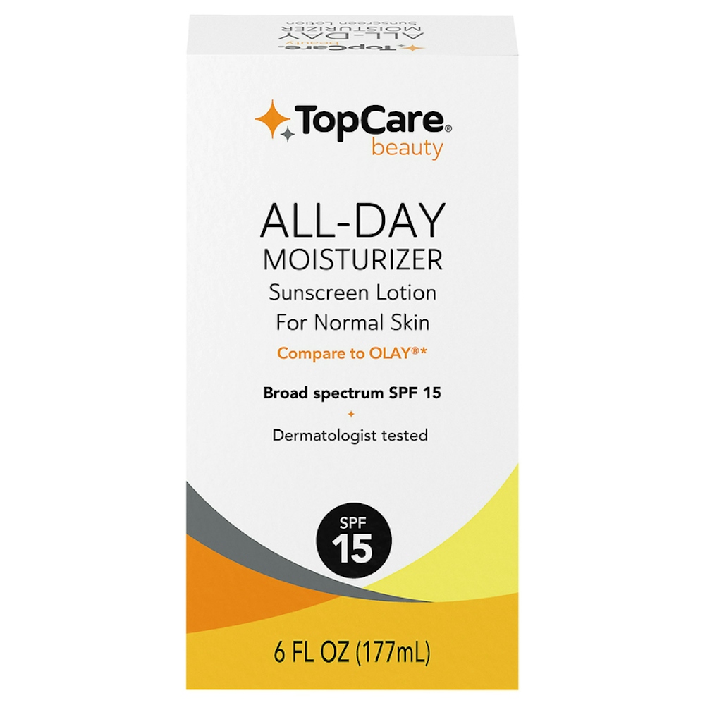 TopCare All‑Day Moisturizer Sunscreen Lotion Broad Spectrum SPF 15, 6 fl oz