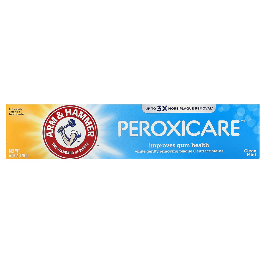 Arm & Hammer PeroxiCare Fluoride Anticavity Toothpaste, Deep Clean, Clean Mint 6 Oz