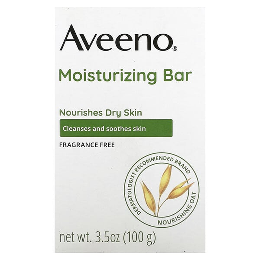 Aveeno Moisturizing Bar Nourishes Dry Skin Fragrance Free 3.5 Oz