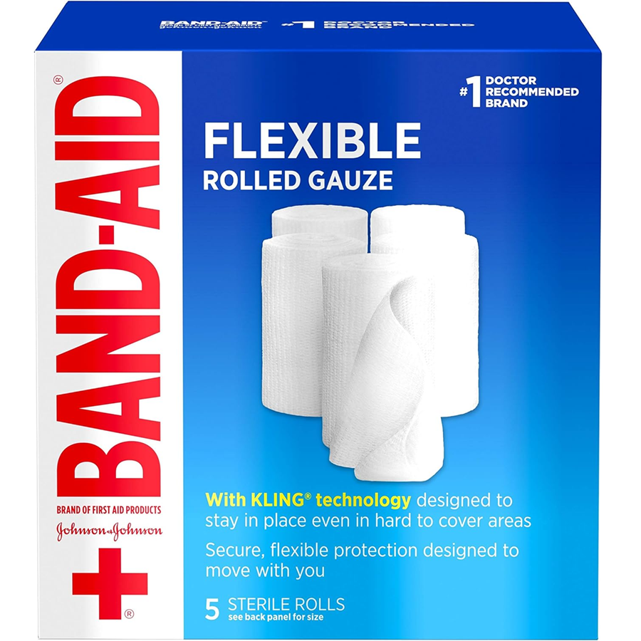 Band-Aid Brand Flexible Rolled Medical Gauze, 3 In X 2.1 Yd