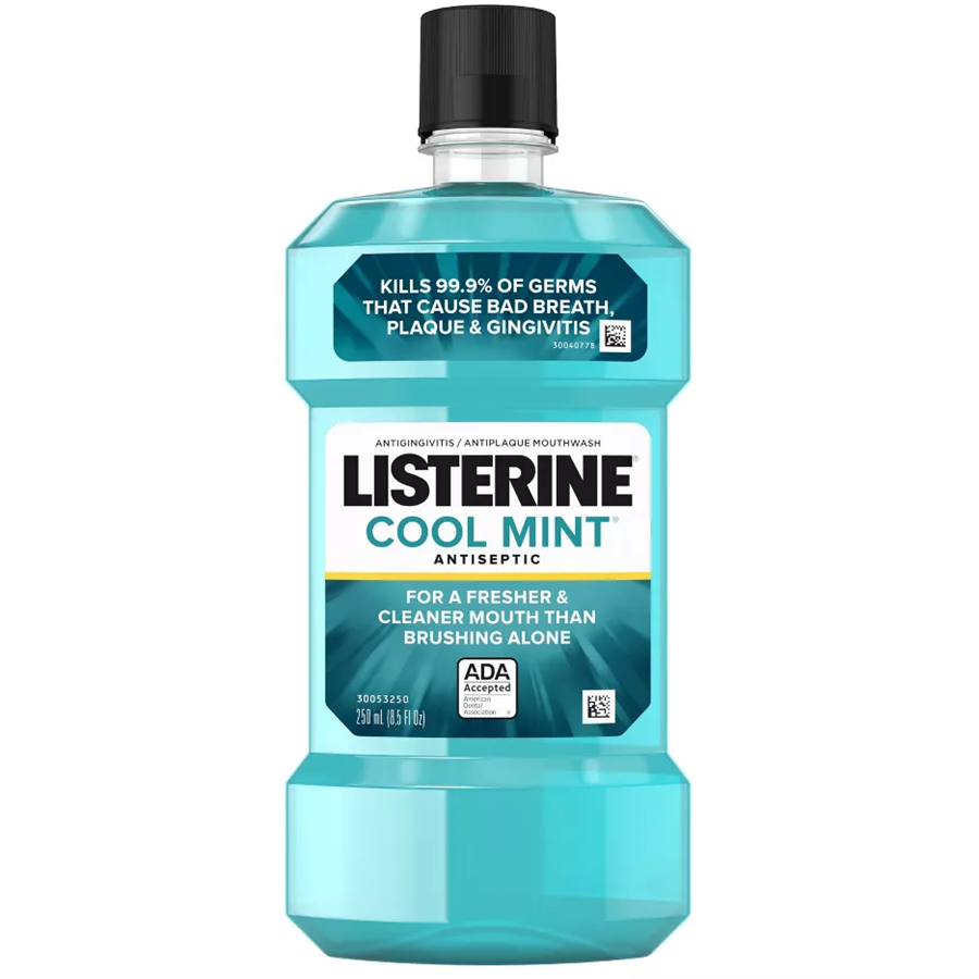Listerine Cool Mint Antiseptic Mouthwash For Bad Breath - Mint, 8.5 Fl Oz