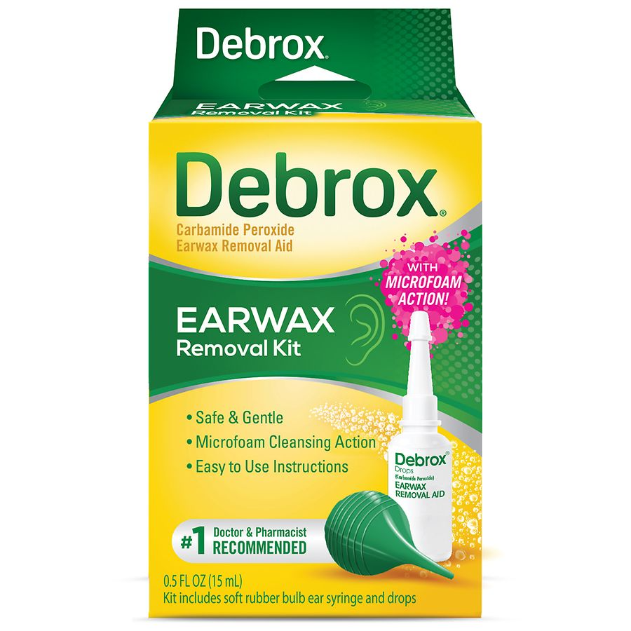 Debrox Earwax Removal Kit, Includes Drops And Ear Syringe Bulb, 0.5 Oz