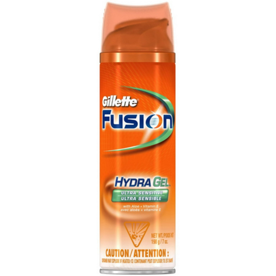 Gillette Hydra Fusion Ultra Sensitive Shave Gel For Men With Aloe Vera, 7 Ounce