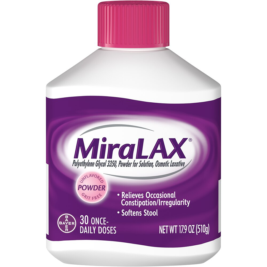 MiraLAX Laxative, Osmotic, Powder For Solution, Polyethylene Glycol 3350, Unflavored