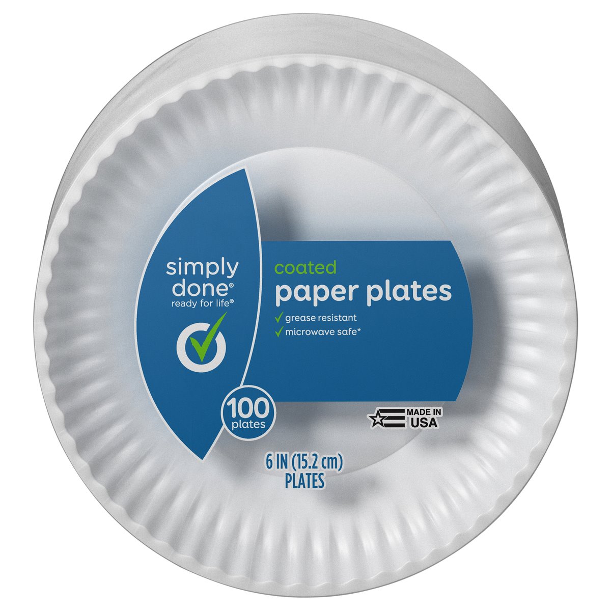 Simply Done Coated Paper Plates 6 in 100 ct