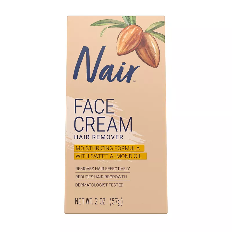 Nair Face Cream Nourishing Formula With Sweet Almond Oil Hair Remover, 2 Ounce