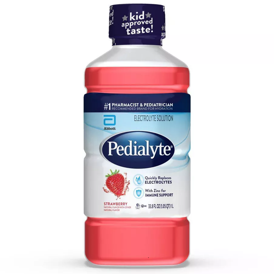 Pedialyte Electrolyte Solution, Strawberry, 33.8Oz