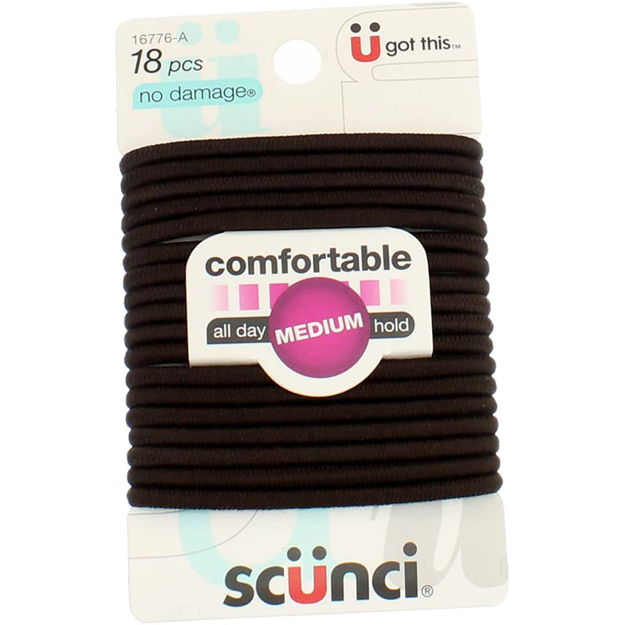 Scunci No Damage Large Brown Hair Elastics