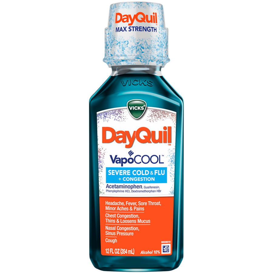 Vicks Severe Max Strength Cold & Flu + Congestion 12 Fl Oz