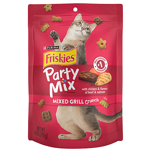 Friskies Cat Treats, Mixed Grill Crunch, Party Mix 6 Oz