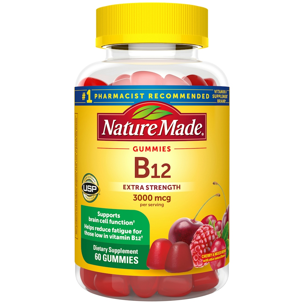 Nature Made Vitamin B12, Cherry & Mixed Berry, Extra Strength, 3000 Mcg, Gummies