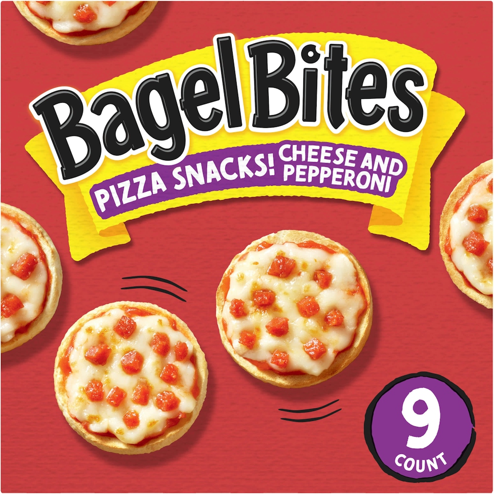 Bagel Bites Cheese & Pepperoni Mini Pizza Frozen Snacks, 9 Ct Box