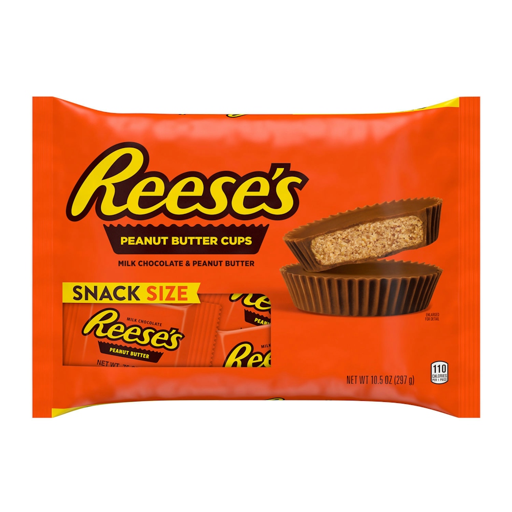 Reese's Milk Chocolate Snack Size Peanut Butter Cups, Candy Bag