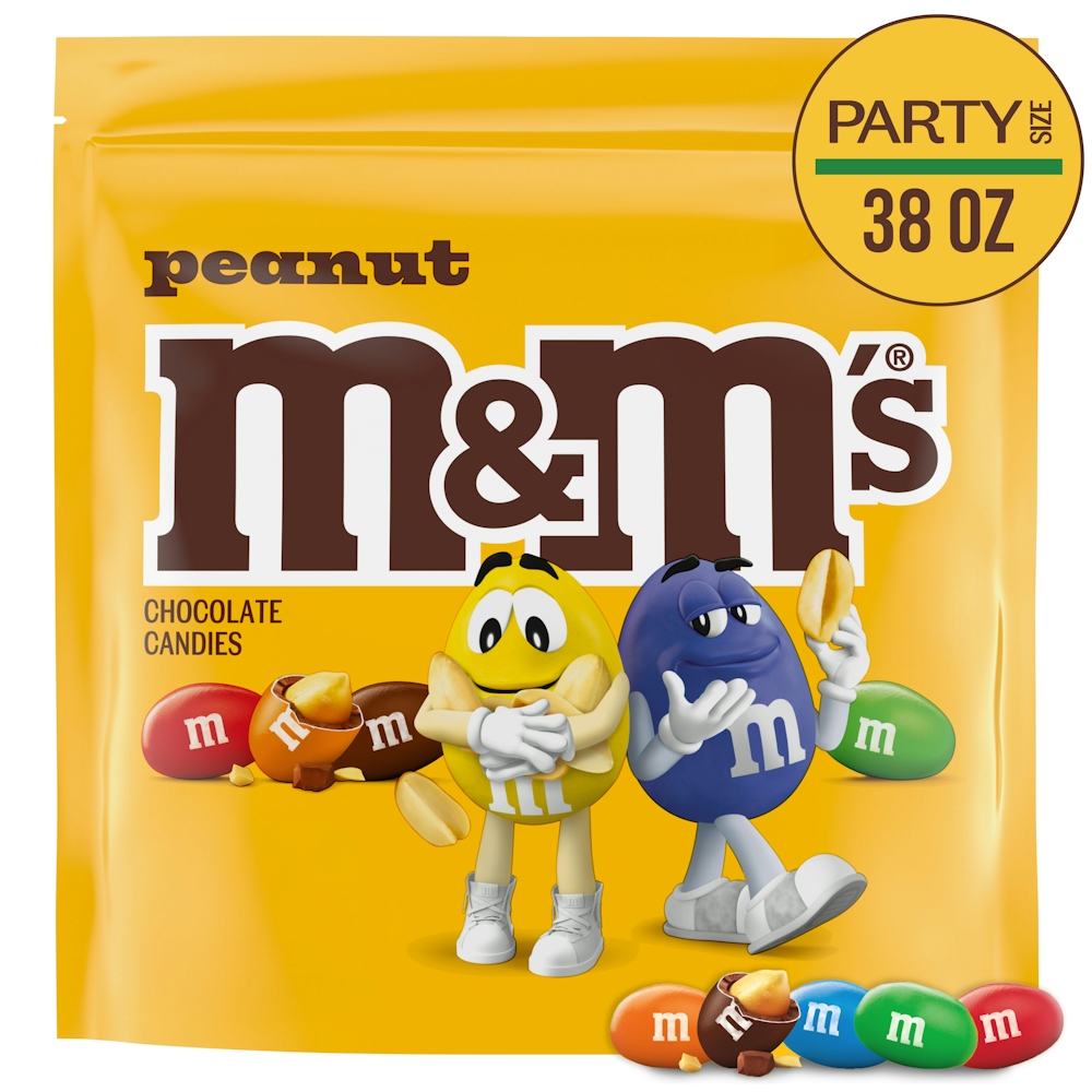 M&M's Candies, Party Size Candy Bag Peanut Chocolate