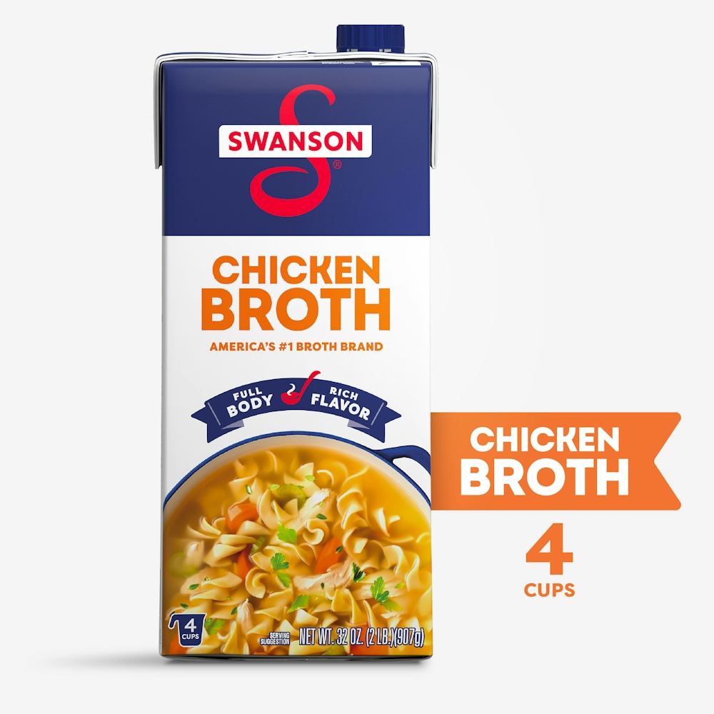 Swanson 100% Natural Chicken Broth, 32 Oz Carton