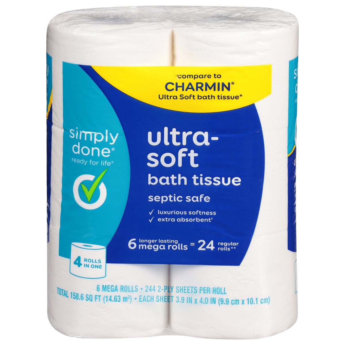 Simply Done Ultra Soft Bath Tissue 2 Ply 6 Rolls